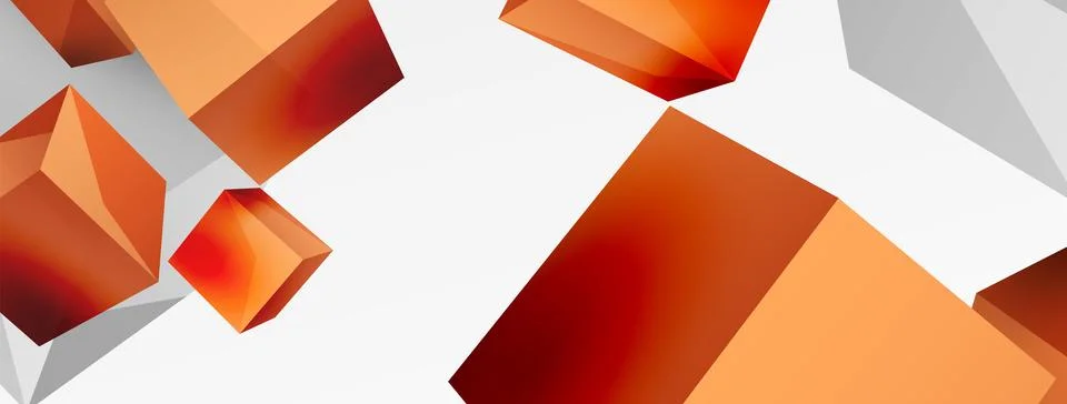 3d cubes vector abstract background. Composition of 3d square shaped basic Illustrazione stock