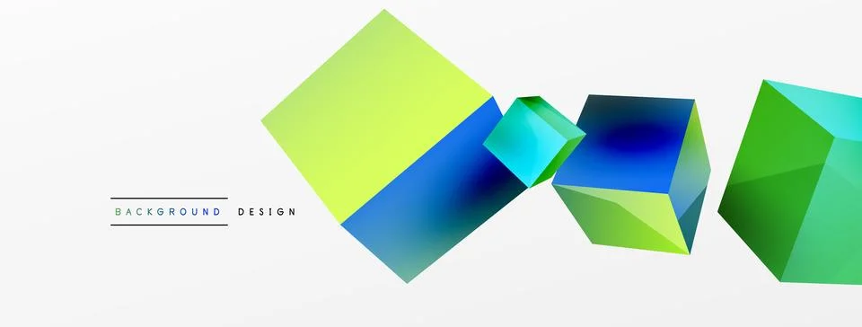 3d cubes vector abstract background. Composition of 3d square shaped basic Stock Illustration