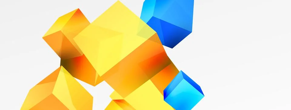 3d cubes vector abstract background. Composition of 3d square shaped basic 스톡 일러스트
