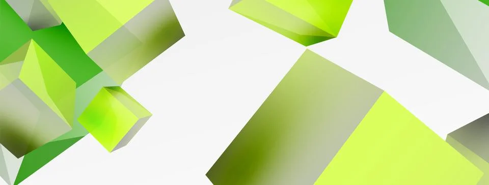 3d cubes vector abstract background. Composition of 3d square shaped basic Stock Illustration