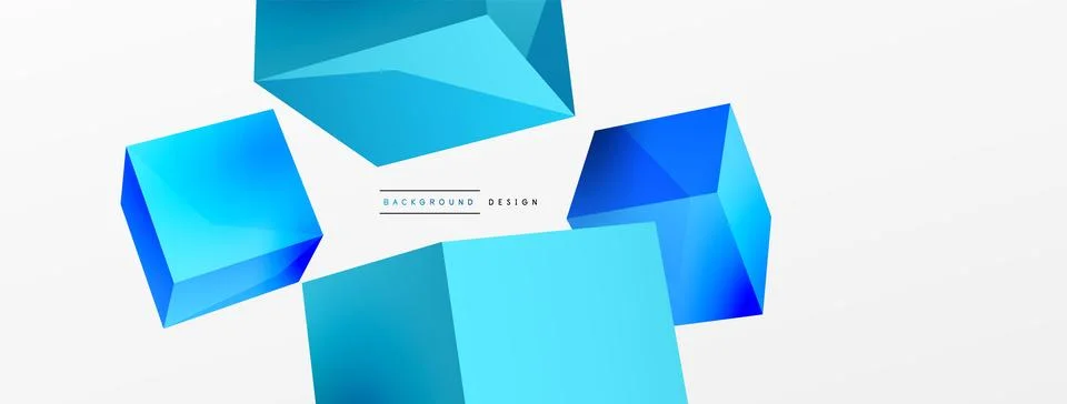 3d cubes vector abstract background. Composition of 3d square shaped basic Illustrazione stock