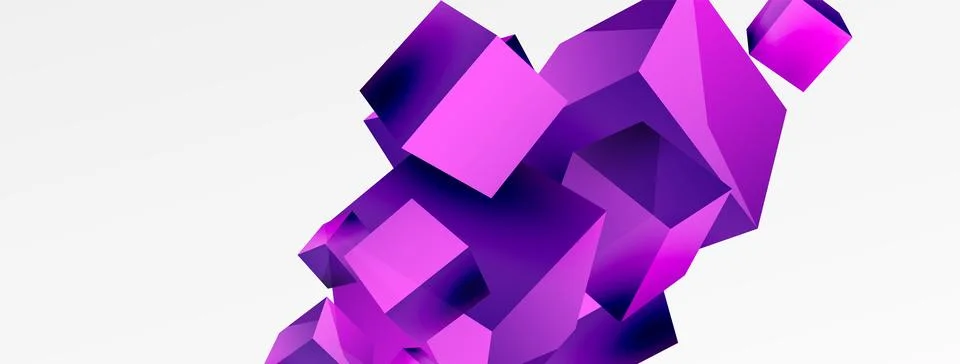 3d cubes vector abstract background. Composition of 3d square shaped basic Stock Illustration