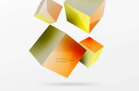 3d cubes vector abstract background. Composition of 3d square shaped basic 스톡 일러스트