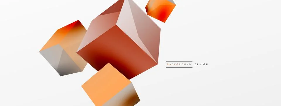 3d cubes vector abstract background. Composition of 3d square shaped basic Illustrazione stock
