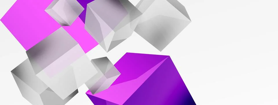 3d cubes vector abstract background. Composition of 3d square shaped basic Stock Illustration