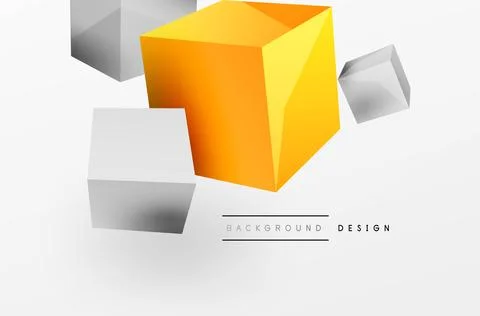 3d cubes vector abstract background. Composition of 3d square shaped basic Stock Illustration