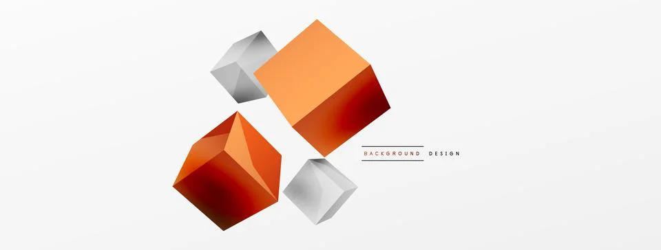3d cubes vector abstract background. Composition of 3d square shaped basic 스톡 일러스트