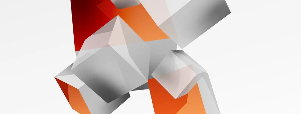 3d cubes vector abstract background. Composition of 3d square shaped basic Stock Illustration