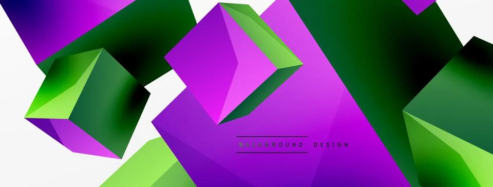 3d cubes vector abstract background. Composition of 3d square shaped basic イラスト素材