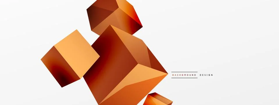 3d cubes vector abstract background. Composition of 3d square shaped basic Stock Illustration