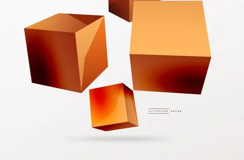3d cubes vector abstract background. Composition of 3d square shaped basic Stock Illustration