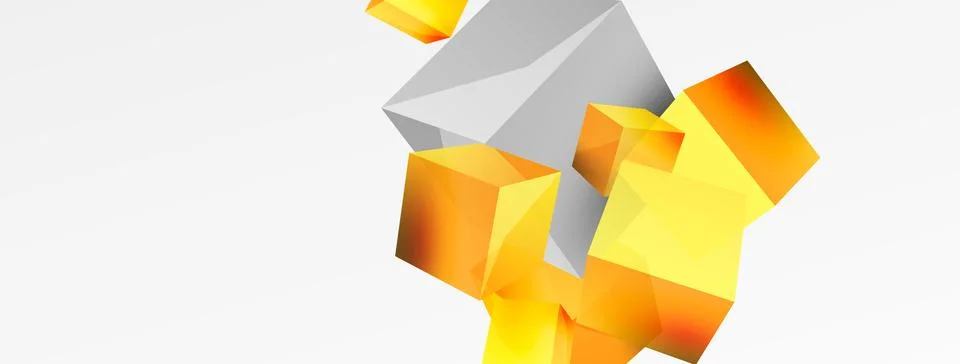 3d cubes vector abstract background. Composition of 3d square shaped basic Stock Illustration