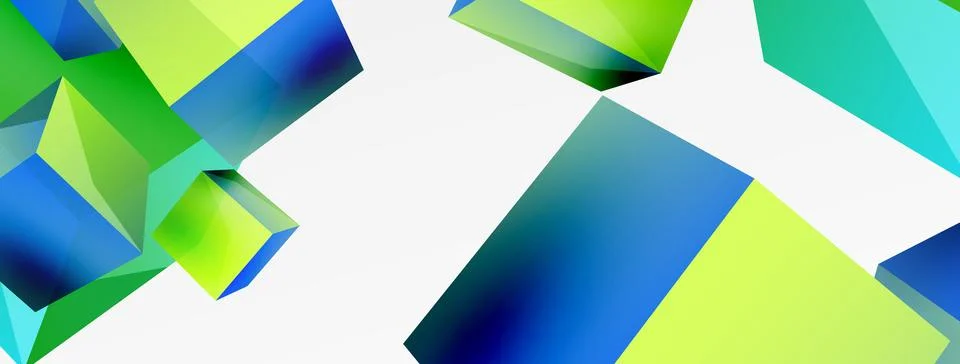 3d cubes vector abstract background. Composition of 3d square shaped basic Illustrazione stock