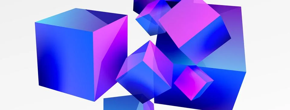 3d cubes vector abstract background. Composition of 3d square shaped basic Stock Illustration