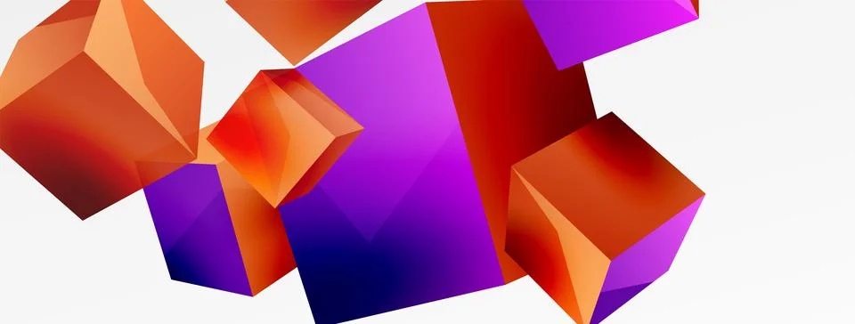3d cubes vector abstract background. Composition of 3d square shaped basic 스톡 일러스트