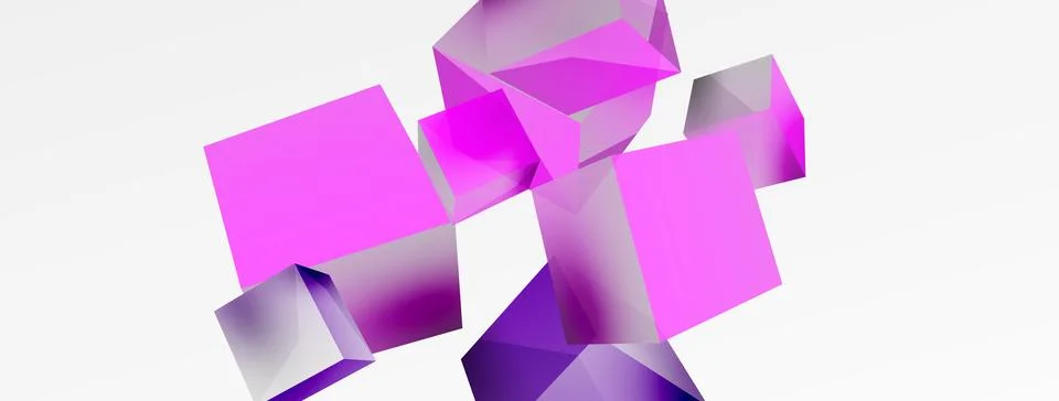 3d cubes vector abstract background. Composition of 3d square shaped basic Stock Illustration