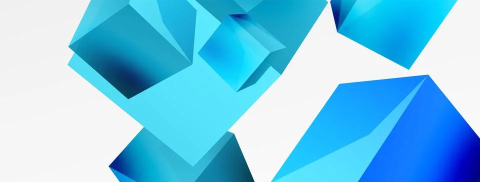 3d cubes vector abstract background. Composition of 3d square shaped basic Stock Illustration