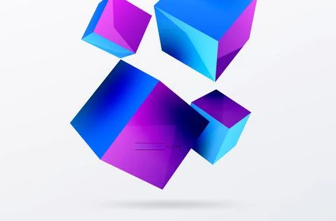 3d cubes vector abstract background. Composition of 3d square shaped basic イラスト素材