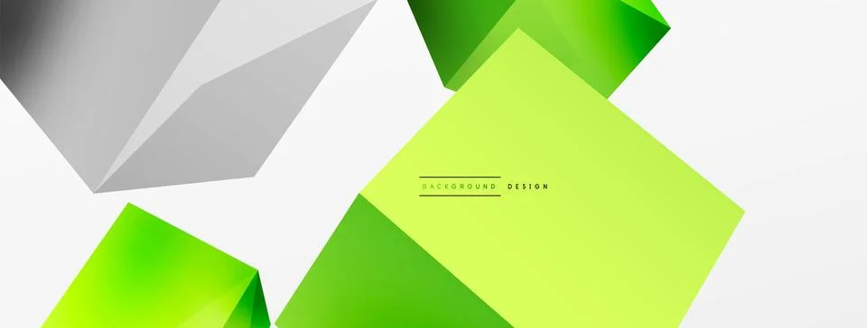 3d cubes vector abstract background. Composition of 3d square shaped basic Stock Illustration