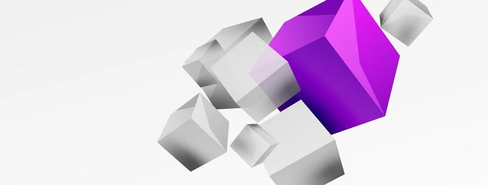 3d cubes vector abstract background. Composition of 3d square shaped basic Illustrazione stock