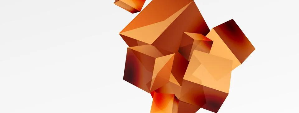 3d cubes vector abstract background. Composition of 3d square shaped basic Stock Illustration