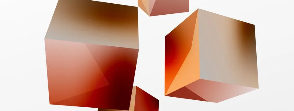 3d cubes vector abstract background. Composition of 3d square shaped basic 스톡 일러스트