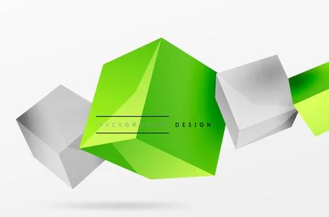 3d cubes vector abstract background. Composition of 3d square shaped basic Illustrazione stock
