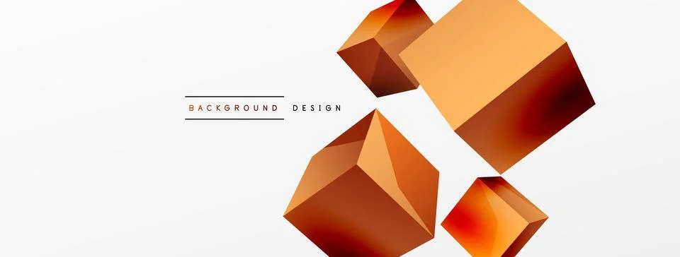 3d cubes vector abstract background. Composition of 3d square shaped basic Illustrazione stock
