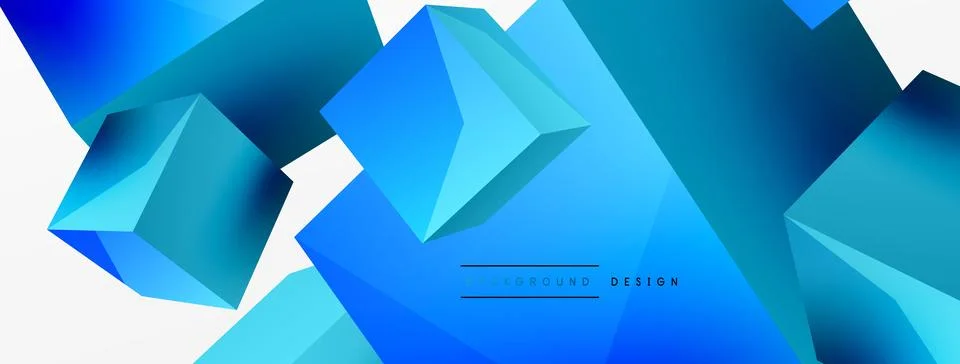 3d cubes vector abstract background. Composition of 3d square shaped basic Illustrazione stock