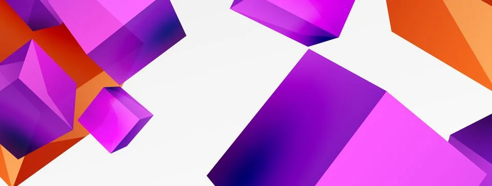 3d cubes vector abstract background. Composition of 3d square shaped basic Stock Illustration