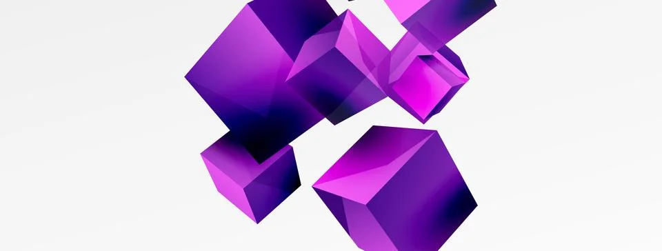 3d cubes vector abstract background. Composition of 3d square shaped basic Illustrazione stock