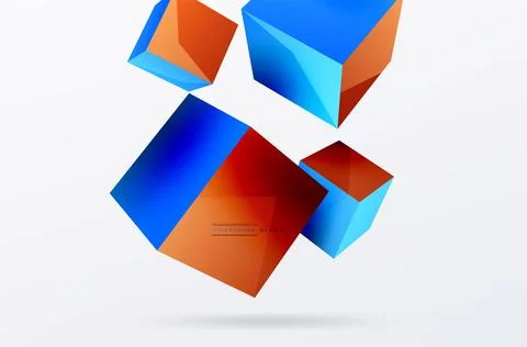 3d cubes vector abstract background. Composition of 3d square shaped basic イラスト素材