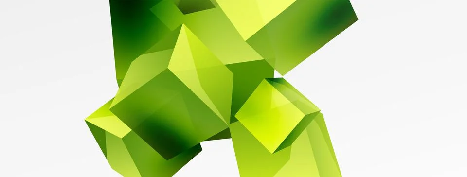 3d cubes vector abstract background. Composition of 3d square shaped basic Stock Illustration