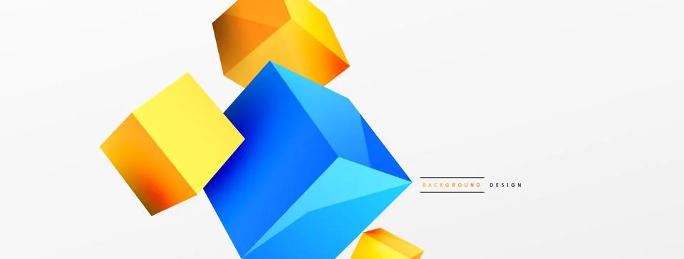3d cubes vector abstract background. Composition of 3d square shaped basic 스톡 일러스트