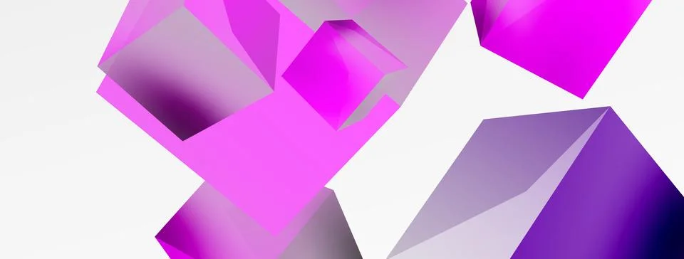 3d cubes vector abstract background. Composition of 3d square shaped basic Stock Illustration