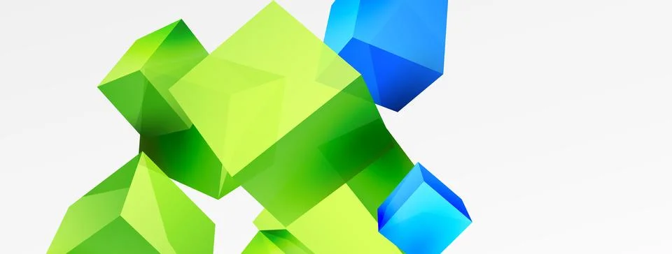 3d cubes vector abstract background. Composition of 3d square shaped basic Illustrazione stock