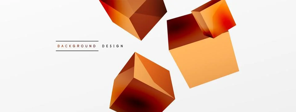3d cubes vector abstract background. Composition of 3d square shaped basic Stock Illustration