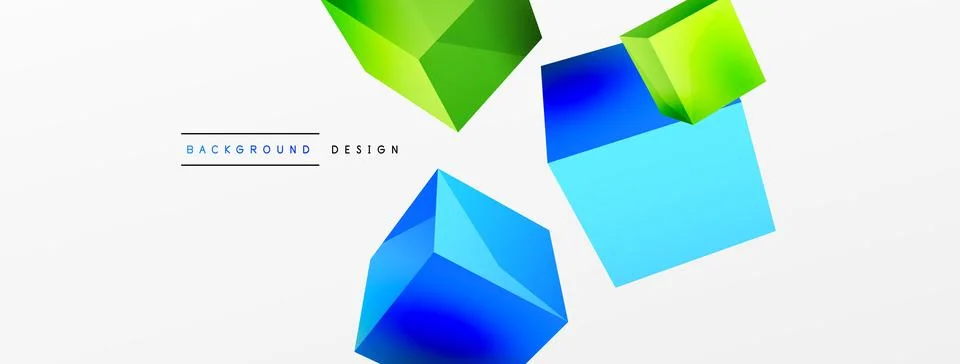 3d cubes vector abstract background. Composition of 3d square shaped basic Stockillustratie