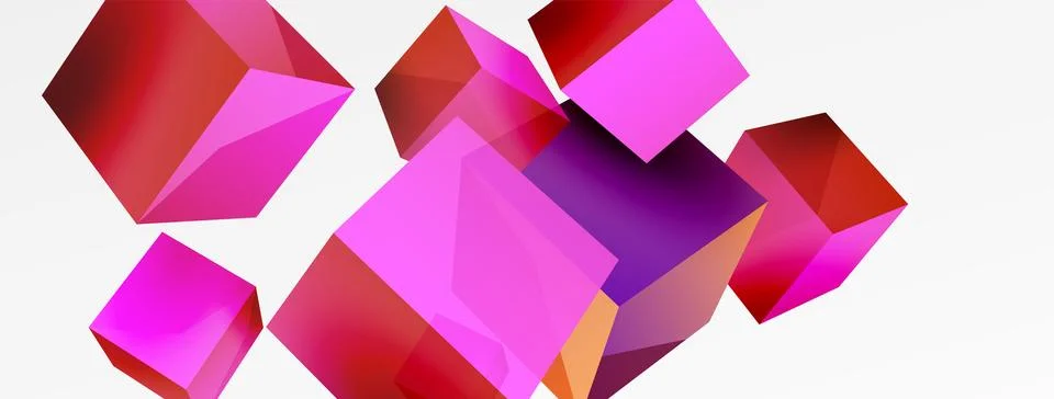 3d cubes vector abstract background. Composition of 3d square shaped basic 스톡 일러스트