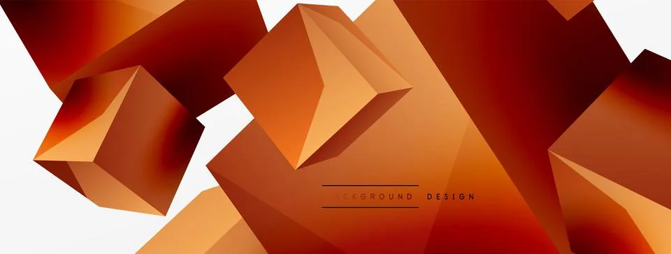 3d cubes vector abstract background. Composition of 3d square shaped basic Stock Illustration