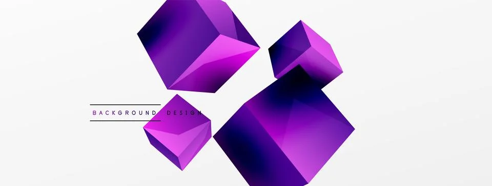 3d cubes vector abstract background. Composition of 3d square shaped basic Stock Illustration