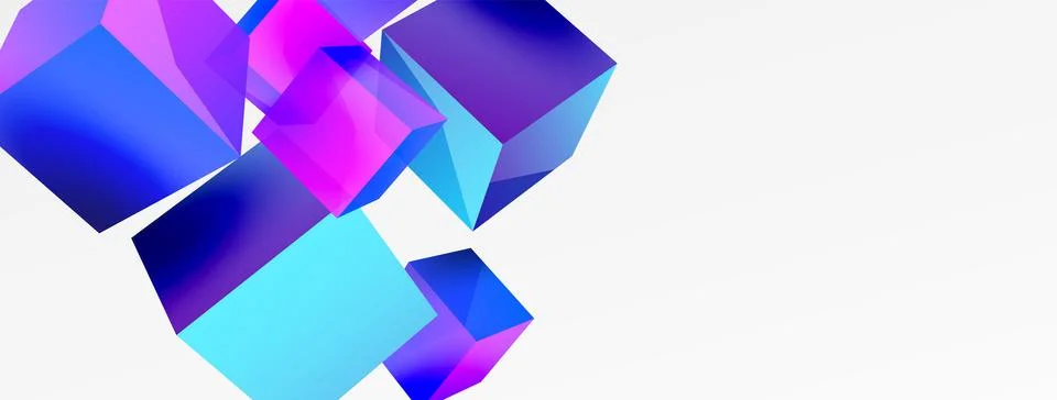 3d cubes vector abstract background. Composition of 3d square shaped basic Stock Illustration