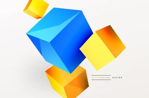 3d cubes vector abstract background. Composition of 3d square shaped basic イラスト素材