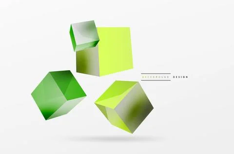 3d cubes vector abstract background. Composition of 3d square shaped basic 스톡 일러스트