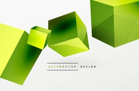 3d cubes vector abstract background. Composition of 3d square shaped basic Stock Illustration