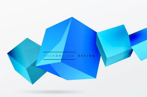 3d cubes vector abstract background. Composition of 3d square shaped basic Stock Illustration