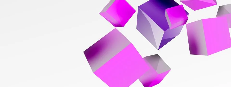 3d cubes vector abstract background. Composition of 3d square shaped basic Stock Illustration