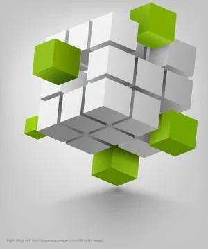 3d cubes vector Stock Illustration