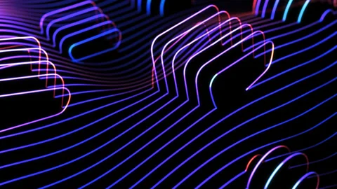 3D Cubic shapes on surface of waves Stock Footage 305846036