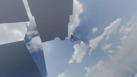 3d cubic sky tunnel seamless loop Stock Footage 273178310